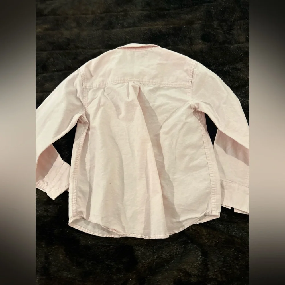 Old Navy Boys Button Down Shirt Size 8 Pink Long Sleeve Built-In Flex